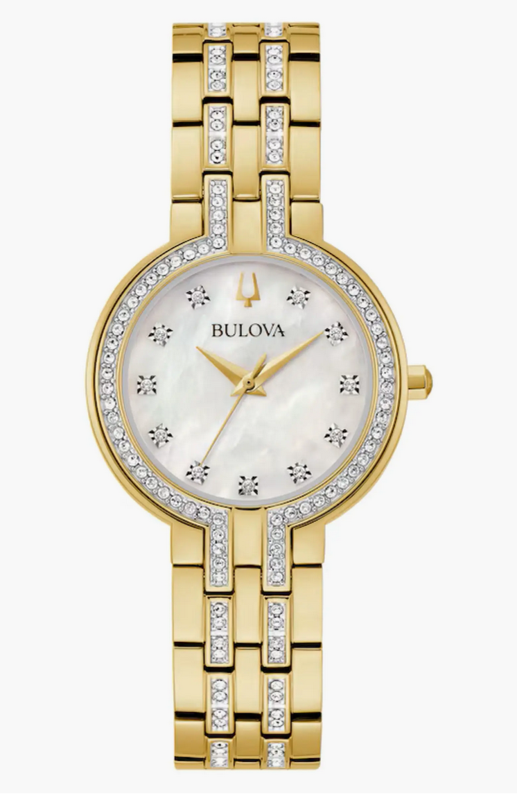 Crystal Collection Bracelet Watch & Station Necklace Set, 30mm BULOVA